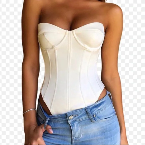 Oh Polly Power of Love Bodysuit in Oyster White - Picture 2 of 5